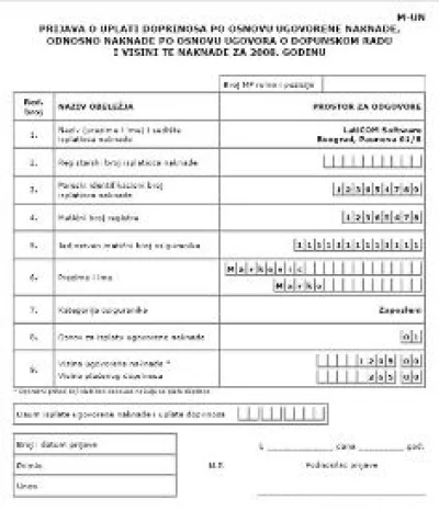 Obrazac M-UN Optimum