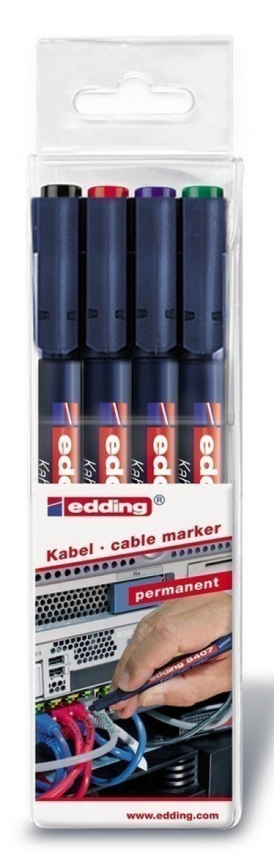 Marker permanentni za kablove Edding E-8407, 1/4