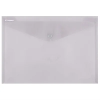 Fascikla koverta s dugmetom A4 pp Donau 8544001PL-02 providna boja dima