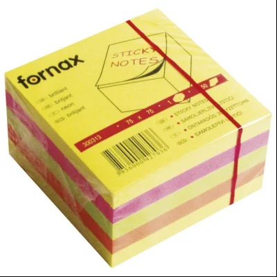 Blok samolepljiv kocka 75x75mm 450L Fornax 6812 neon-4boje