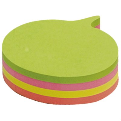 Blok samolepljiv oblik 70x70mm 200L Oblak Info Notes 5836-39 neon-sortirano blister