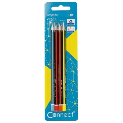 Olovka grafitna HB trouglasta 4boje pk4 Connect 8961 blister
