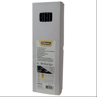Spirala plastična fi- 8mm (21-40 listova) pk100 Fellowes 5345707 crna