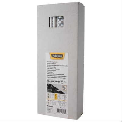 Spirala plastična fi-10mm (41-55 listova) pk100 Fellowes 5345805 bela