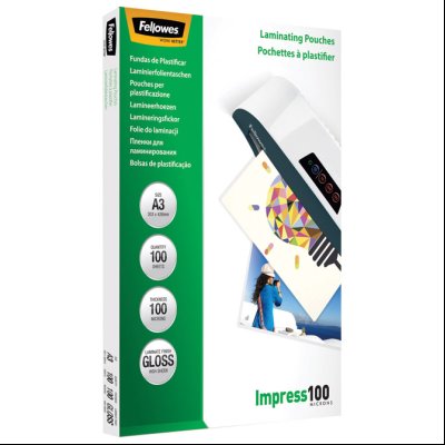 Folija za plastificiranje 100my A3 sjajna pk100 Fellowes 5351205