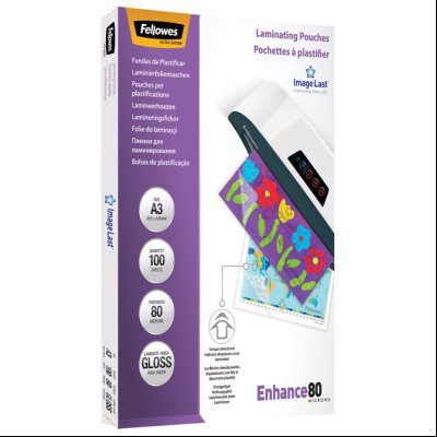 Folija za plastificiranje  80my A3 sjajna pk100 Fellowes 5306207