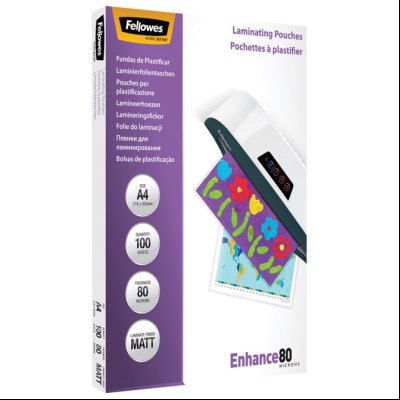 Folija za plastificiranje  80my A4 mat pk100 Fellowes 5452103