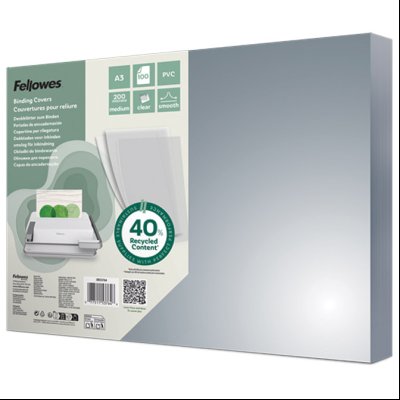 Korice za spiralno koričenje 200my pvc A3 pk100 Fellowes 53764 providne