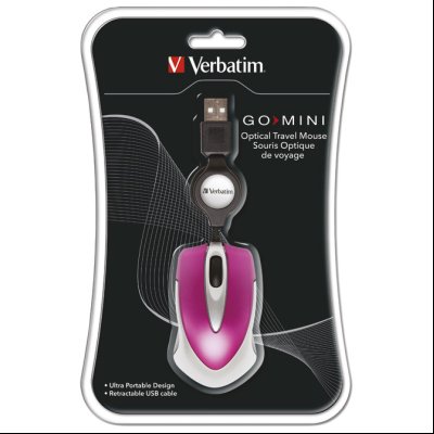 Miš usb 3tipke optički Go Mini travel Verbatim 49021 roze blister
