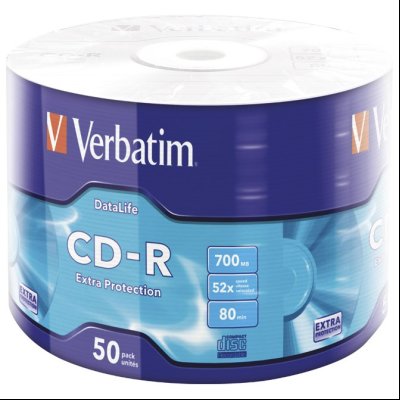 CD-R 700/80 52x Extra protection Wrap pk50 Verbatim 43787