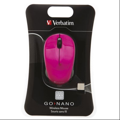 Miš usb 3tipke bežični laserski GO Nano Verbatim 49043 roze blister