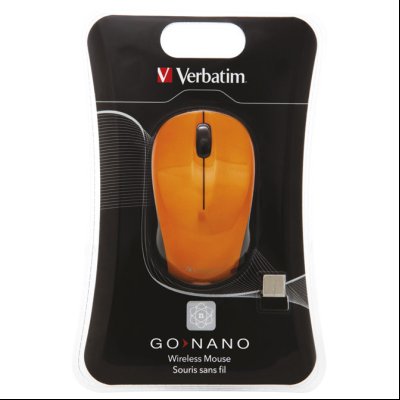 Miš usb 3tipke bežični laserski GO Nano Verbatim 49045 narandžasti blister