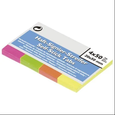 Blok samolepljiv 20x50mm 4x50L Donau 7576001PL-99 neon sortirano
