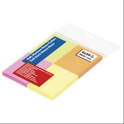Blok samolepljiv 38x51mm 4x50L Donau 7578001PL-99 neon sortirano blister