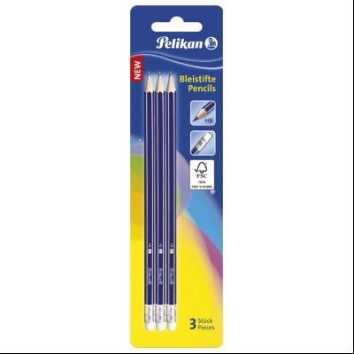 Olovka grafitna HB s gumicom pk3 Pelikan 978866 blister