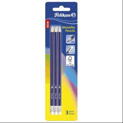 Olovka grafitna HB s gumicom pk3 Pelikan 978866 blister