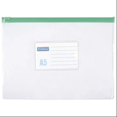 Fascikla zip A5 pvc Donau 1797001PL-00 providna