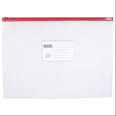 Fascikla zip A4 pvc Donau 1798001PL-00 providna