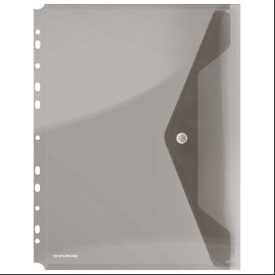 Fascikla koverta s dugmetom A4 pp uložna Donau 8540001PL-02 providna boja dima