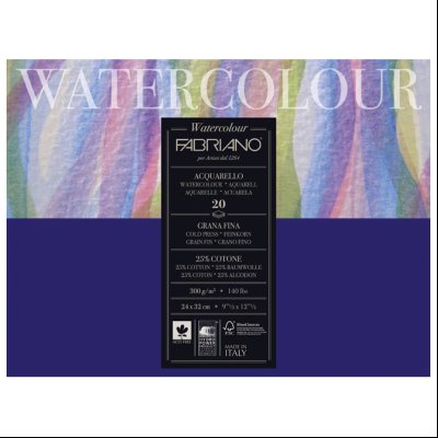 Blok Watercolour 24x32cm 20L 300g (cold pressed/grana fina) Fabriano 73612432