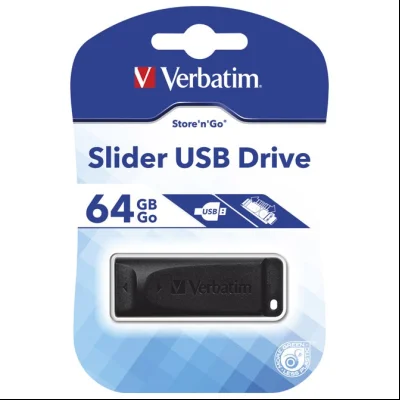 Memorija USB 64Gb Drive Slider Verbatim 98698 crna blister
