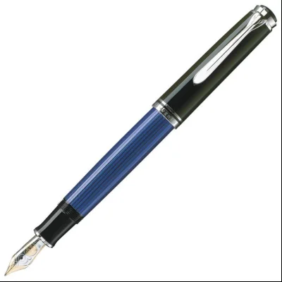 Nalivpero Souveran M805 (M)+kožna bela futrola+poklon kutija G30 Pelikan 933630 plavo-crno