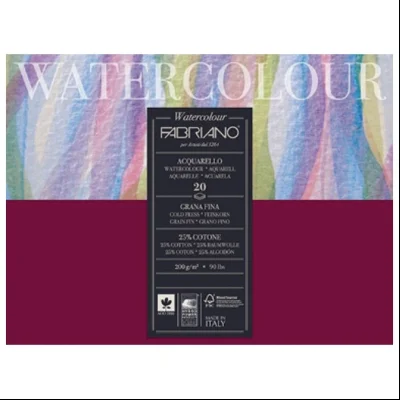 Blok Watercolour 20x20cm 20L 200g (cold pressed/grana fina) Fabriano 72612020