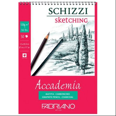 Blok Accademia Schizzi Sketching spirala gore 14,8x21cm 50L 120g Fabriano 44121421