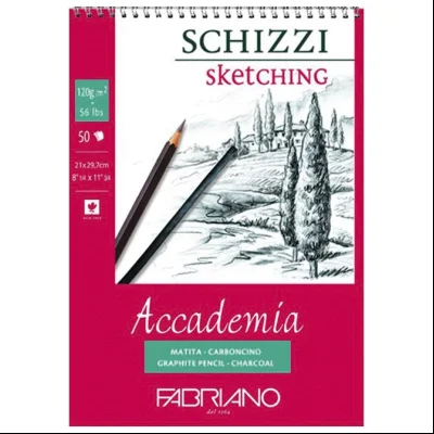 Blok Accademia Schizzi Sketching spirala gore 21x29,7cm 50L 120g Fabriano 44122129