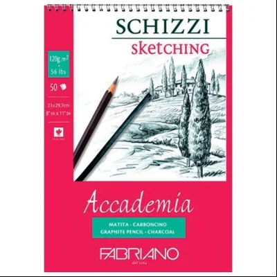 Blok Accademia Schizzi Sketching spirala gore 29,7x42cm 50L 120g Fabriano 44122942