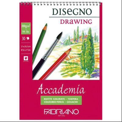 Blok Accademia Disegno Drawing spirala gore 21x29,7cm 30L 200g Fabriano 44202129