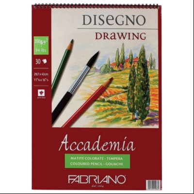 Blok Accademia Disegno Drawing spirala gore 29,7x42cm 30L 200g Fabriano 44202942