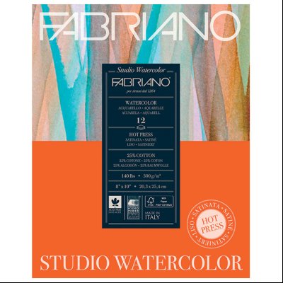 Blok Studio Watercolour 28x35,6cm 12L 300g (hot pressed/grana satinata) Fabriano 19123003
