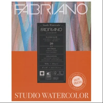 Blok Studio Watercolour 20,3x25,4cm 20L 200g (hot pressed/grana satinata) Fabriano 19202001