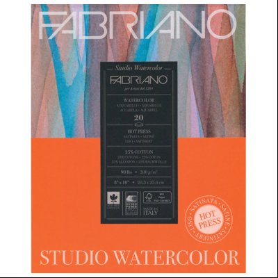 Blok Studio Watercolour 28x35,6cm 20L 200g (hot pressed/grana satinata) Fabriano 19202003