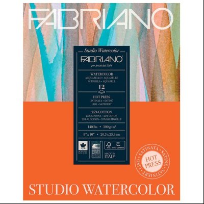 Blok Studio Watercolour 22,9x30,5cm 50L 300g (hot pressed/grana satinata) Fabriano 19503004