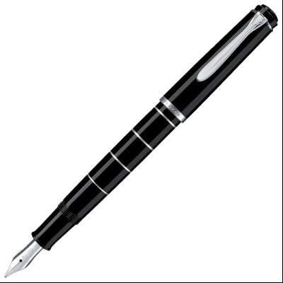 Nalivpero Classic M215 (M)+kožna bela futrola+poklon kutija G30 Rings Pelikan 948281 crno