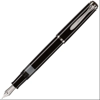 Nalivpero Classic M205 (M)+kožna bela futrola+poklon kutija G30 Pelikan 971986 crno