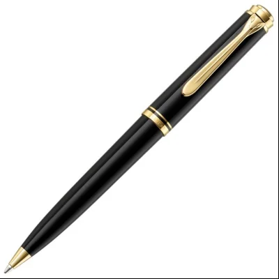 Olovka hemijska Souveran K800+kožna bela futrola+poklon kutija G30 Pelikan 996983 crna