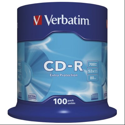 CD-R 700/80 52x spindl Extra protection pk100 Verbatim 43411