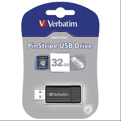 Memorija USB  32Gb PinStripe Verbatim 49064 crna blister
