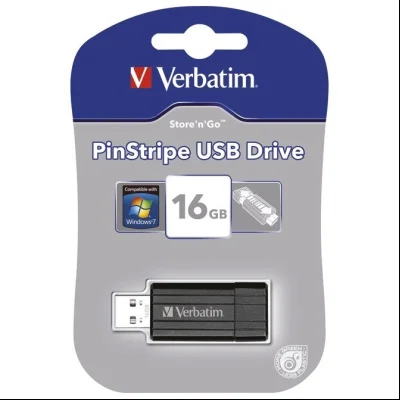 Memorija USB  16Gb PinStripe Verbatim 49063 crna blister