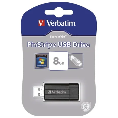 Memorija USB 8Gb PinStripe Verbatim 49062 crna blister