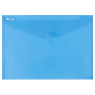 Fascikla koverta s dugmetom A4 pp Donau 8544001PL-10 providno plava