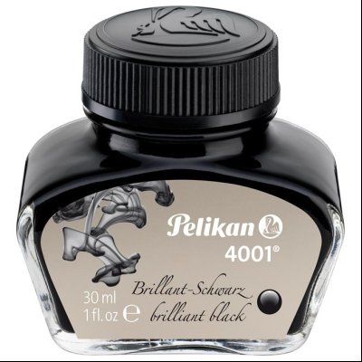 Tinta za nalivpero bočica 30ml trajno 4001 Pelikan 301051 crna (brilliant black)