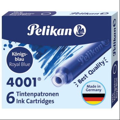 Tinta za nalivpero patrone kratke pk6 4001 Pelikan 301176 plava (royal blue)