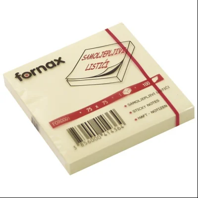 Blok samolepljiv 75x75mm 100L Fornax žuti