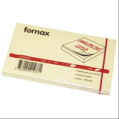 Blok samolepljiv 125x75mm 100L Fornax 24755 žuti