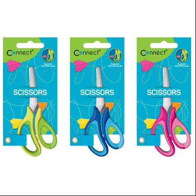 Makaze đačke 13cm oble sa lenjirom Soft Connect 4140 sortirano blister