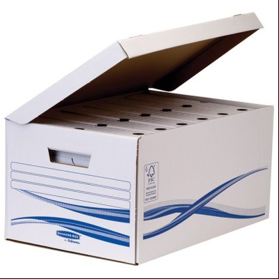 Kutija arhivska-kontejner za arhivske kutije s poklopom Basic Maxi pk10 Fellowes 4460502 belo-plava